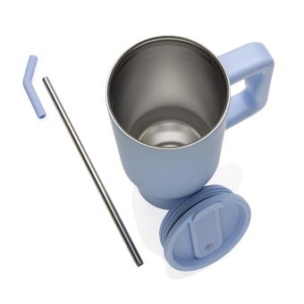 XD Collection Embrace deluxe RCS recycled stainless steel tumbler 900ml Light blue