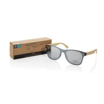 XD Collection Prism Sonnenbrille aus RCS rec. Kunststoff mit Bambusbügeln Braun