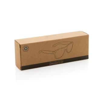 XD Collection GRS recycled PC plastic sunglasses with cork Black