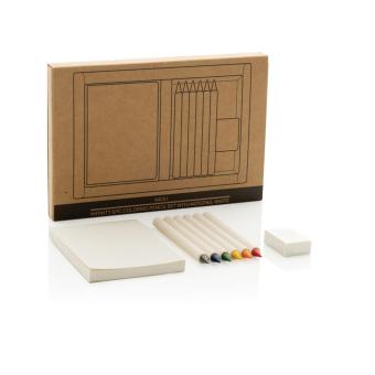 XD Collection Micki GRS 6-tlg. Infinity-Buntstifteset mit Notizblock Weiß