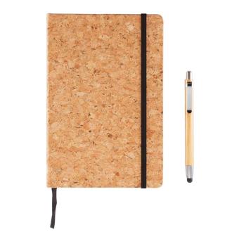 XD Collection A5 notebook with bamboo pen including stylus Brown