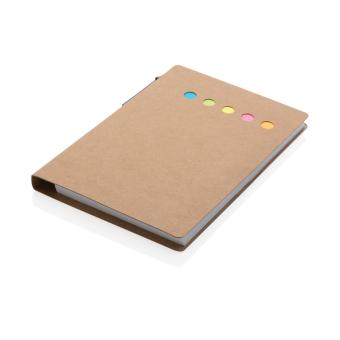 XD Collection Kraft sticky notes A6 booklet with pen Brown