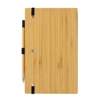 XD Collection Bamboo notebook and infinity pencil set Brown