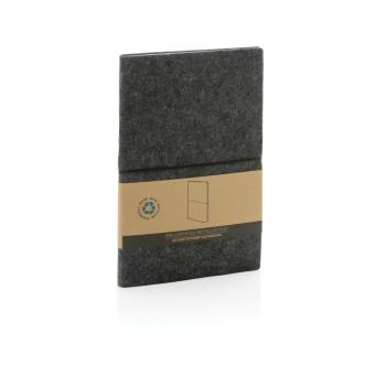 XD Collection A5-Softcover-Notizbuch aus GRS zertifiert recyceltem Filz Schwarz