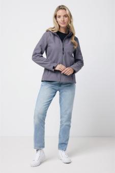 IQONIQ Makalu Damen Softshelljacke aus recyceltem Polyester, Vulkangrau meliert Vulkangrau meliert | XXS