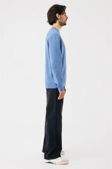 IQONIQ Torla Rundhals-Pullover aus recycelter Baumwolle, Mondlichtblau Mondlichtblau | L