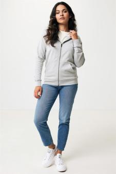 IQONIQ Abisko recycled cotton zip through hoodie, heather grey Heather grey | XXS