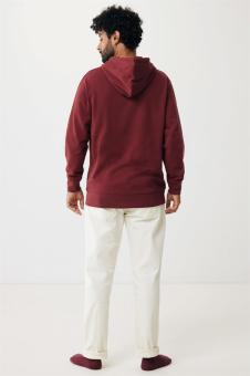 IQONIQ Abisko Zip-Kapuzenpullover aus recycelter Baumwolle, Burgunderrot Burgunderrot | XL