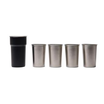 VINGA Parks RCS SS cup, 4 pcs, 250 ML Black