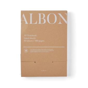 VINGA Albon A5-Notizbuch aus GRS recyceltem Filz Schwarz