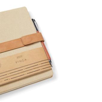 VINGA Bosler Notizbuch aus RCS recyceltem Papier Beige