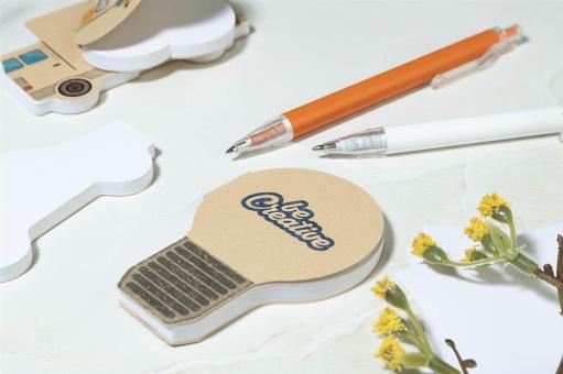 CreaStick Bulb Eco Individueller Haftnotizblock Natur