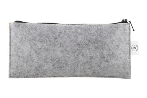 CreaFelt Pen Zip individuelle RPET Stiftetasche Weiß/grau