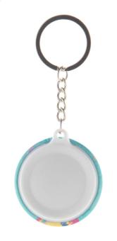 KeyBadge RPET Mini Button-Schlüsselanhänger Weiß