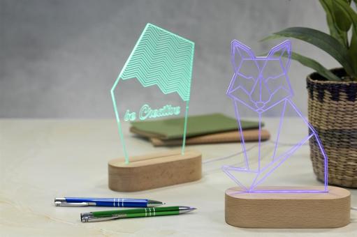Woodify LED-Trophäe, grün Grün,transparent