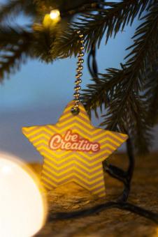 CreaFelt Key Xmas custom Christmas keyring, star White
