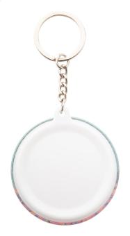 KeyBadge Mini pin button keyring White