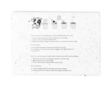 Semilla seed paper sticky notepad White
