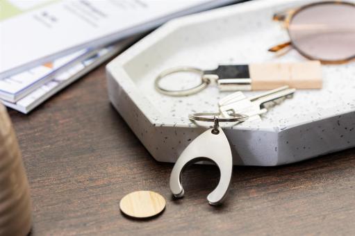 Zoinc Schlüsselanhänger mit Einkaufswagenchip Natur