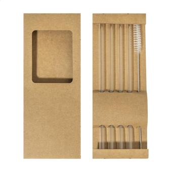Borosip glass straw set Transparent