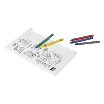 Gocolo RPET Stiftetasche zum Bemalen Weiß