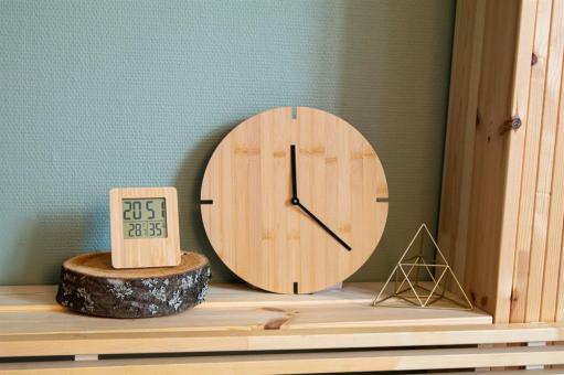 Tokei bamboo wall clock Nature