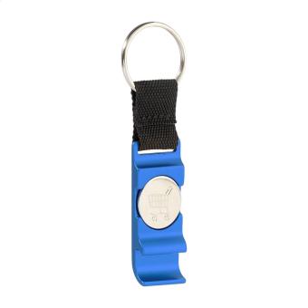 OpenCart bottle opener trolley keyring Aztec blue