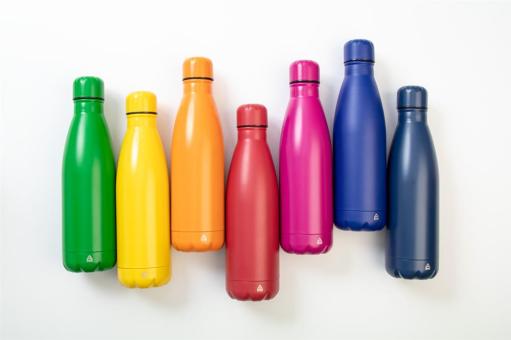 Refill Flasche aus recyceltem Edelstahl Gelb