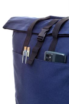 Rebyss Roll Recycelten Canvas Rucksack Dunkelblau