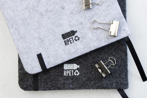 Refelt Note A5 Notiz RPET-Filz Dunkelgrau