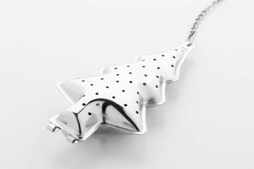 Suodatee Christmas tea infuser, Christmas tree Silver/black pusher