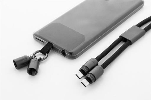 Fastly 60W RPET mobile lanyard cable Black