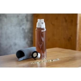 Glasflasche mit Hülle "Life" 0,7 l Transparent