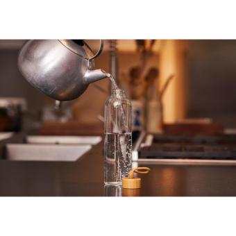 Glasflasche mit Hülle "Bamboo" 1,0 l Transparent