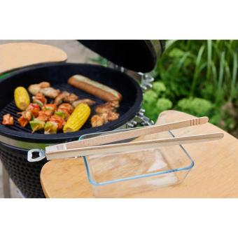 Barbeque tongs with bottle opener "Opener", 43cm Nature