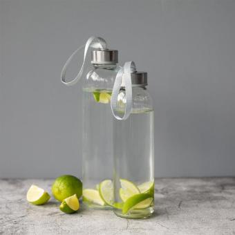 Glasflasche mit Hülle "Pure", 0,7l Transparent