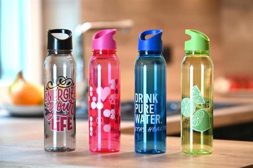 Trinkflasche Active "Wave", 650 ml Transparent limettengrün
