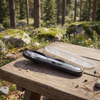 Cutlery set in PP case "YOKA" Convoy grey