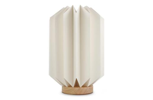InSideOut Coollux faltbare Papier-LED-Lampe Eos auf Holzsockel, 25 cm (Briefkastengröße) Natur