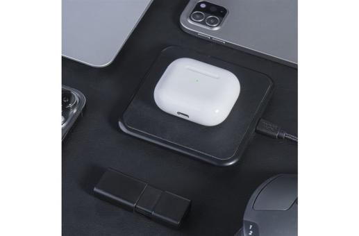2259 | Xoopar Iné Wireless Fast Charger - Recycled Leather 15W Schwarz