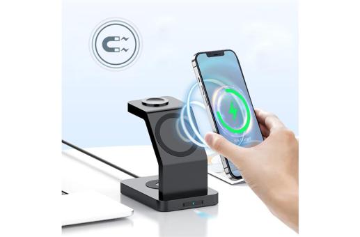 2708 | Xoopar Icon 3 in 1 Magnetic Wireless charger Schwarz