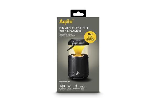 Aqiila Soundbird B10 Bluetooth Speaker with Light and Powerbank Black