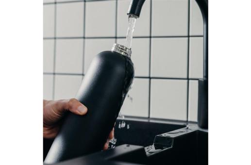 InSideOut Waterdrop Edelstahlflasche mit Stahldeckel 600 ml Schwarz