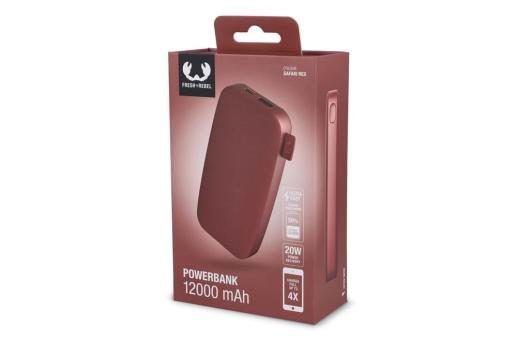 2PB12100 | Fresh 'n Rebel Powerbank 12.000mAh USB-C Ultra Fast Charging 20W Hellrot