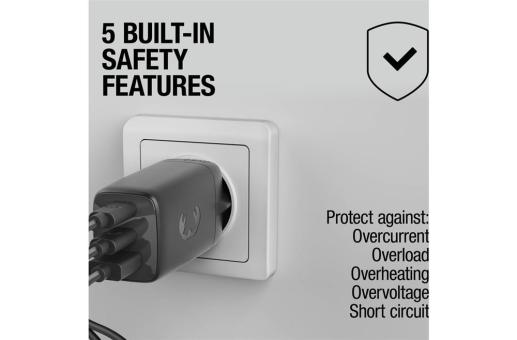 Enjoy Technology Fresh 'n Rebel 67W Laptop-Ladegerät GaN USB-C und USB-A Dunkelgrau