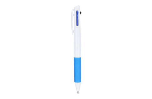 3 Colour pen with grip and keycord Blue/white