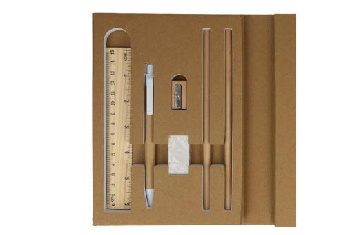 Recycled paper tri-fold stationary set Nature