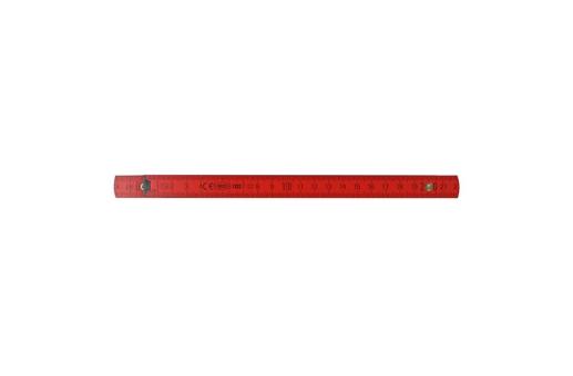 Zollstock Holz 2m Premium lackiert Rot