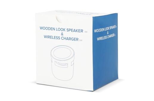 Wooden look speaker 3W & wireless charger 5W Timber
