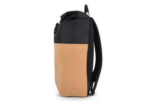 Rolltop-Rucksack Kork & R-PET 18L Schwarz
